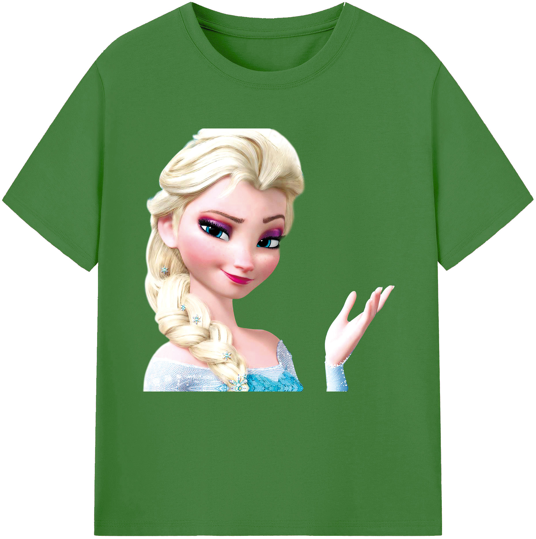 （画像用） アナと雪の女王 アンナ エルサ Frozen Anna Elsa レディースカジュアルプリントTシャツ（綿100％）